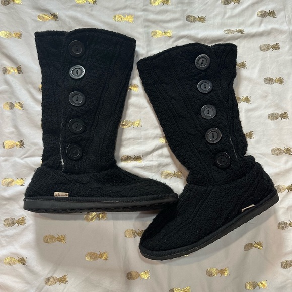 Mukluks a la mode knit boots, Black, Ladies Sz 9. EUC, Roll down or wear up. - Picture 4 of 12